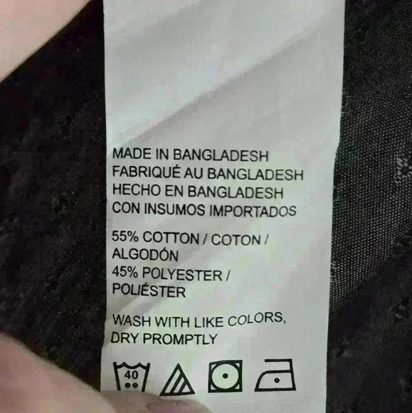 VAN HEUSEN mens dress shirt long sleeve, grey large, 16-16  1/2 - Picture 8 of 9